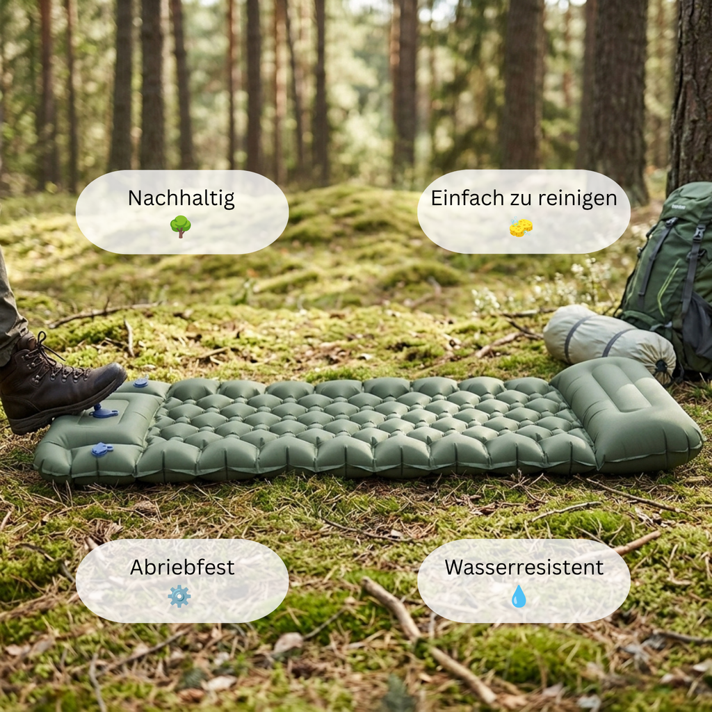 Premium-Isomatte mit integrierter Fußpumpe