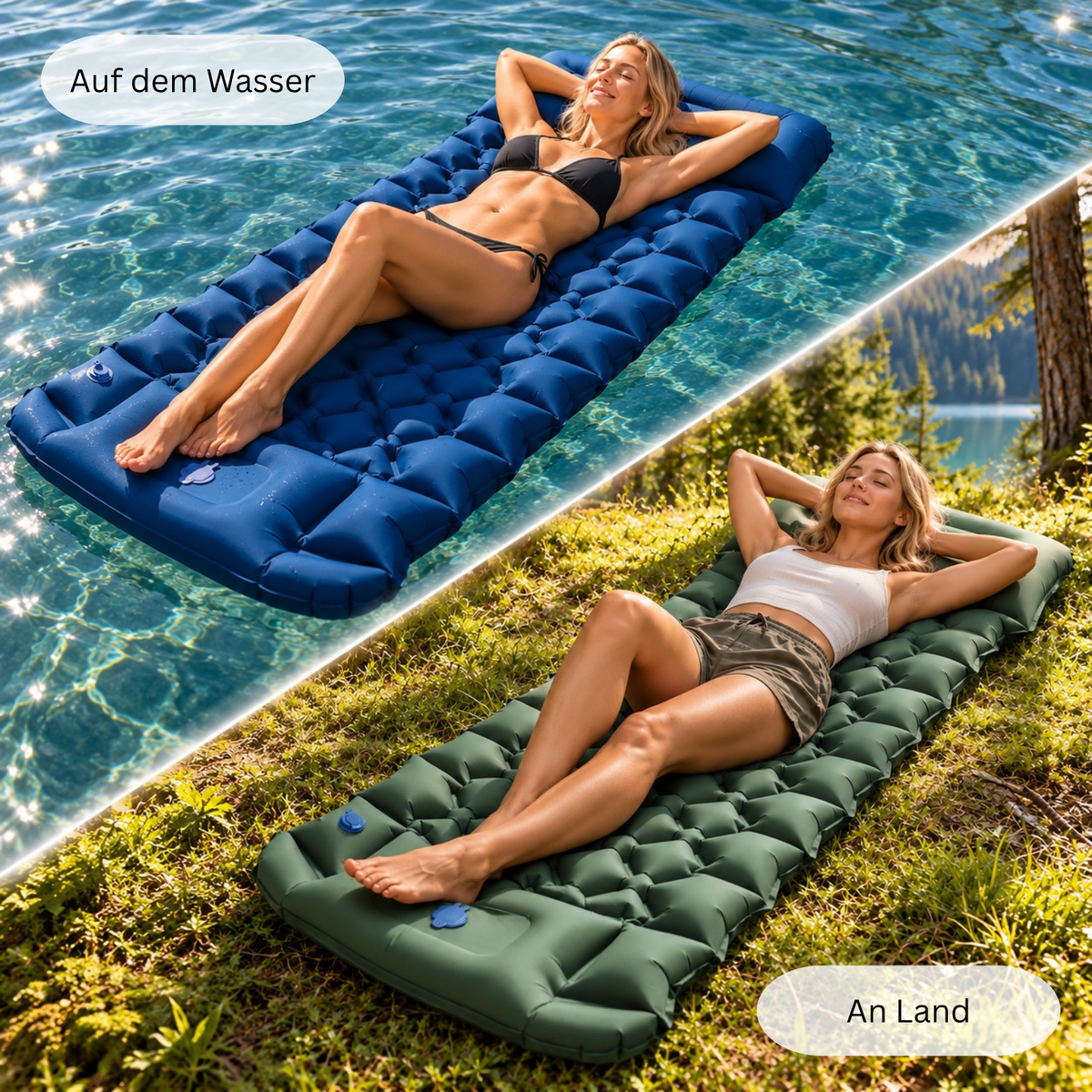 Premium-Isomatte mit integrierter Fußpumpe